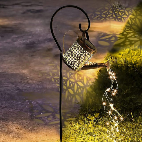 Solar Metal Watering Can Light for Garden Patio Yard Pathway
